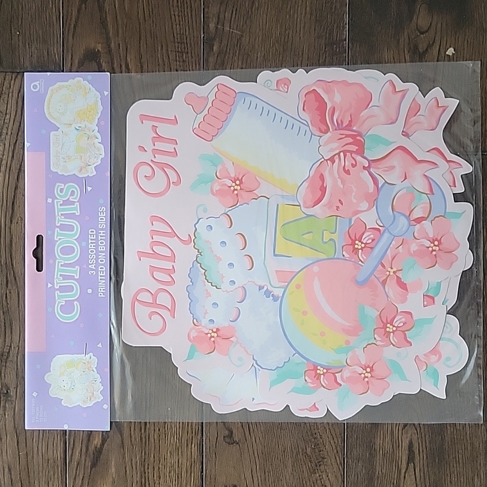 🧸4/$10🧸NEW- Baby Girl Wall Hanging Cutout Decorations